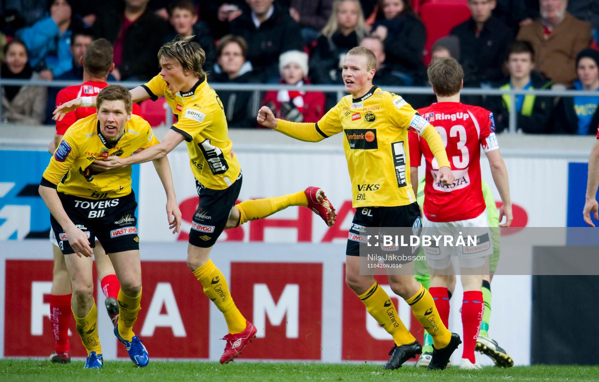 David Elm, Lasse Nilsson, Oscar Hiljemark, Elfsborg jubel