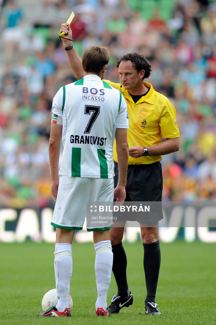 Andreas Granqvist, Groningen får gult kot, varning av