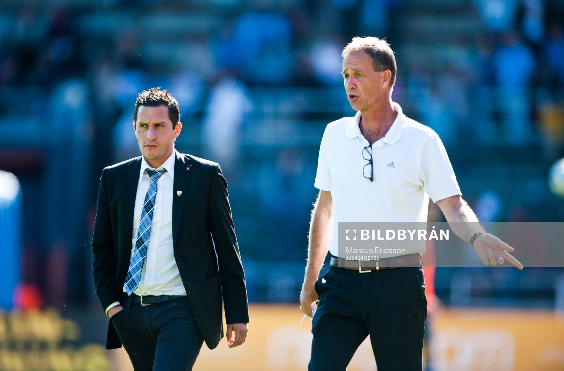 Carlos Banda och Lennart Wass, tränare Djurgården