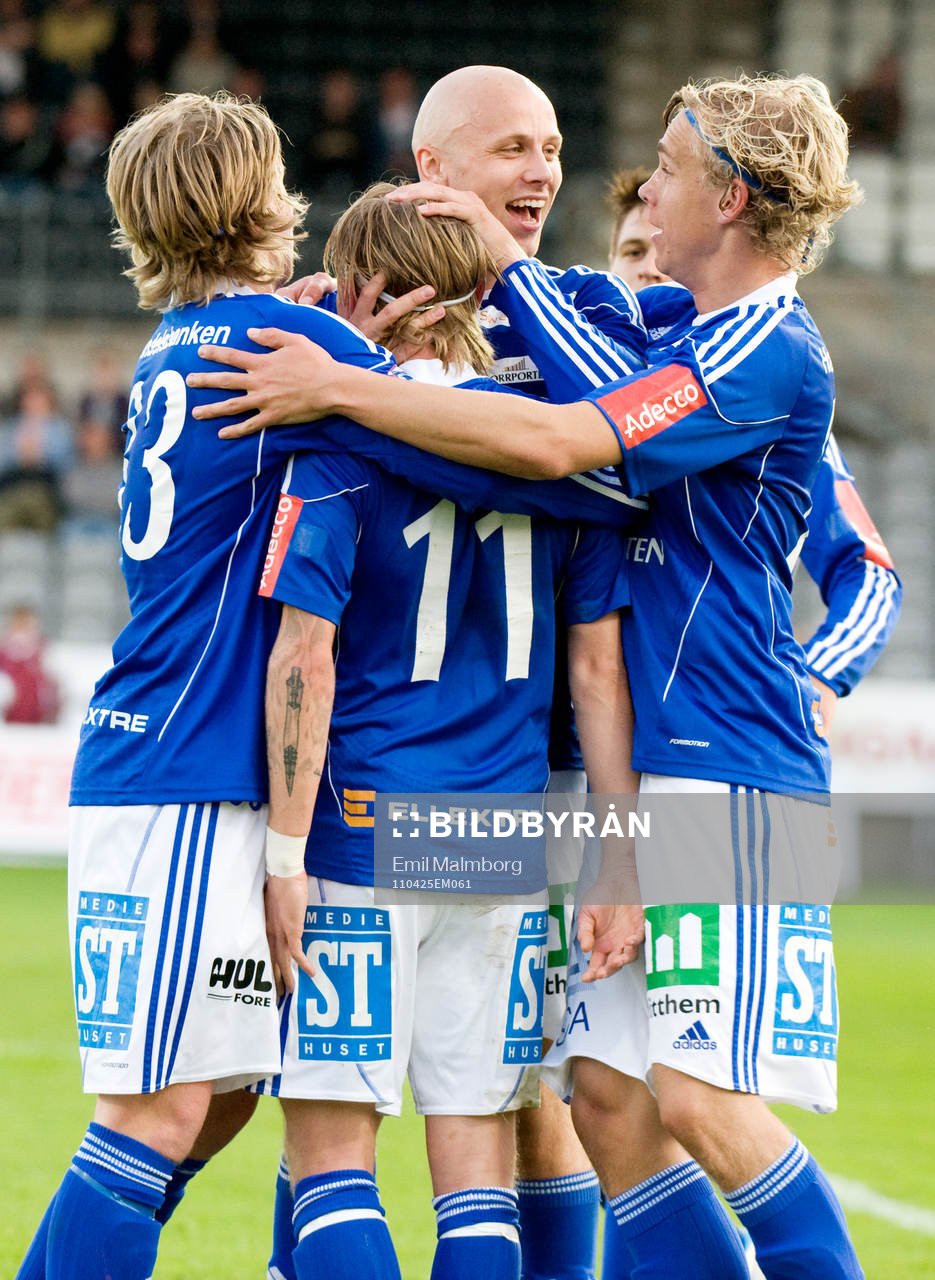 Ari Freyr Skulason, Sundsvall. 1-0. Jubel