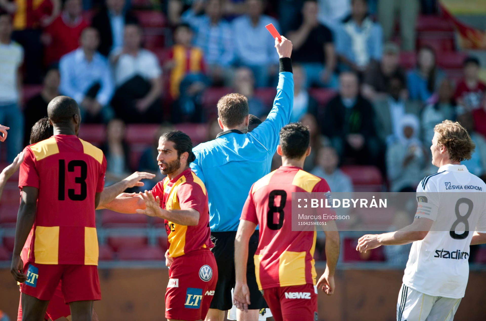 Ibrahim Bangura, AIK visas ut. Rött kort, utvisning