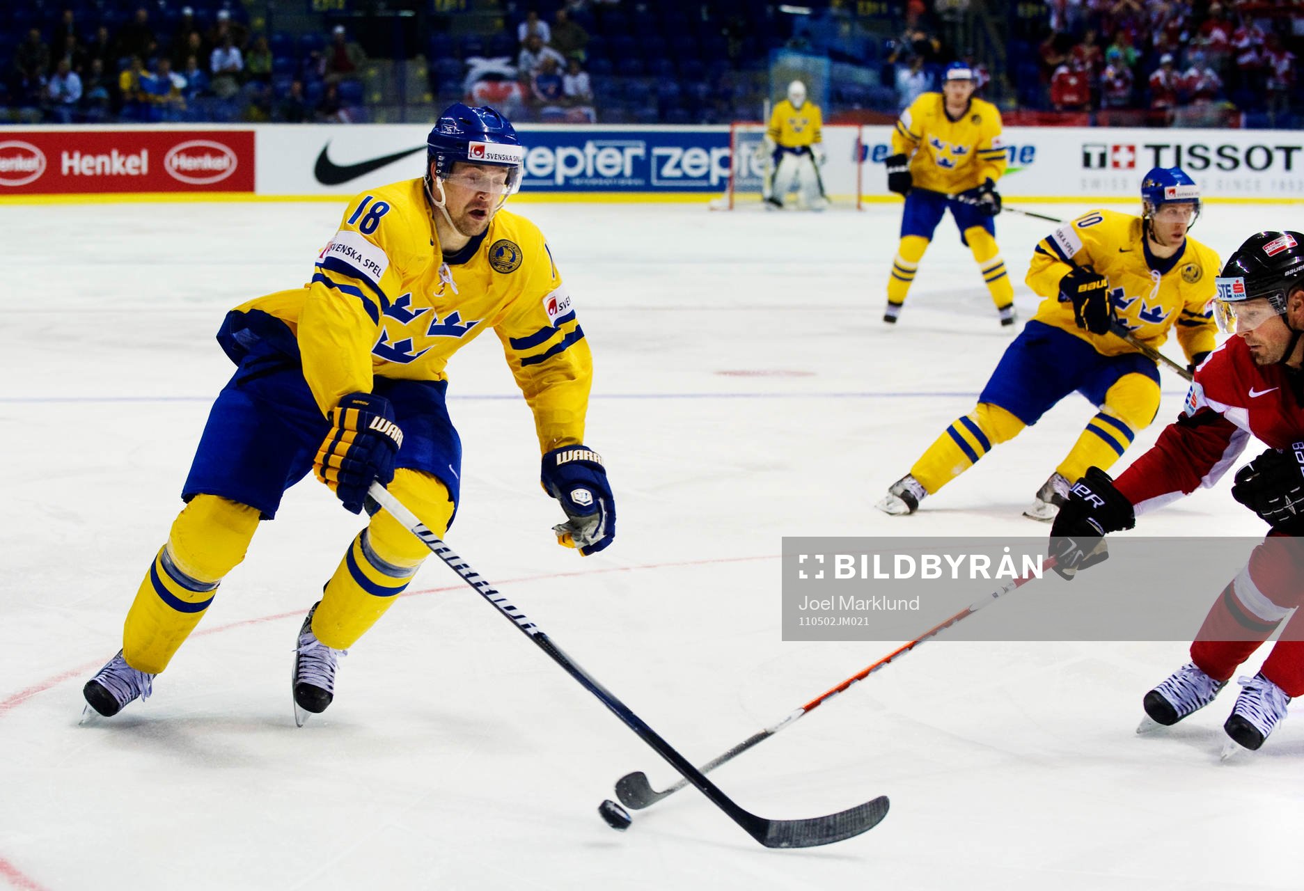 Patrik Berglund, Sverige, i ett anfall