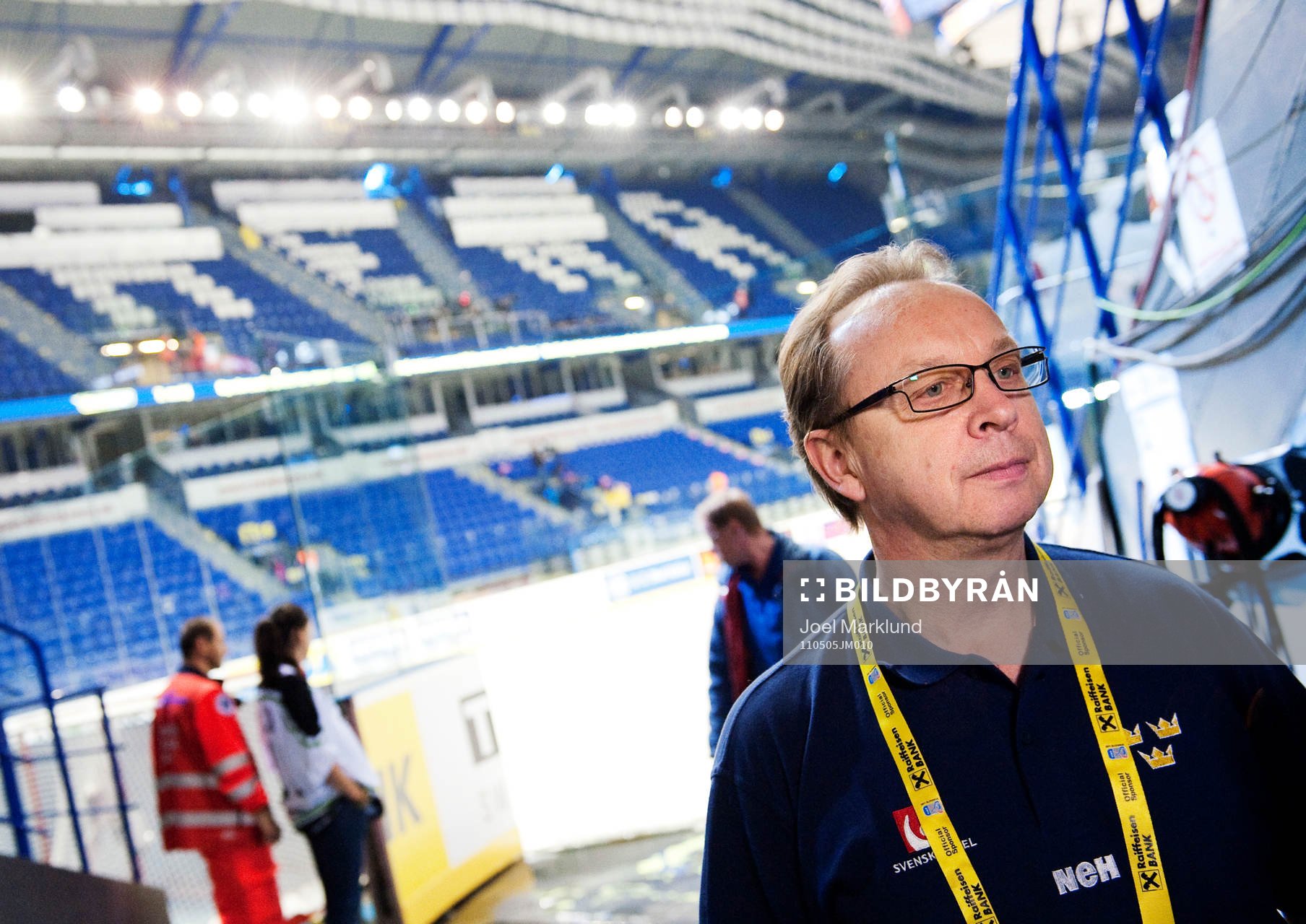 Pär Mårts, förbundskapten, i Steel Arena