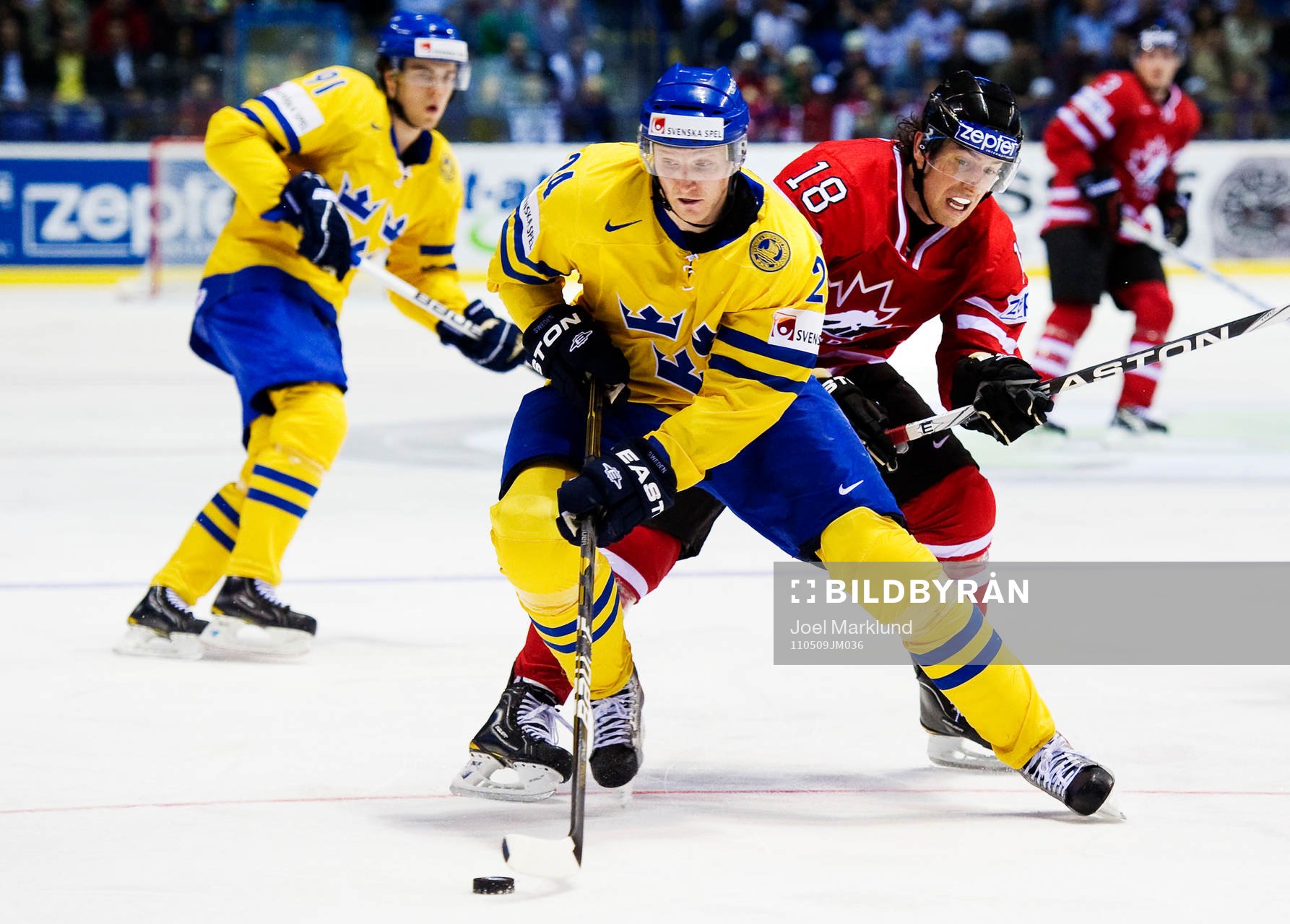 Staffan Kronwall, Sverige, och James Neal, Kanada
