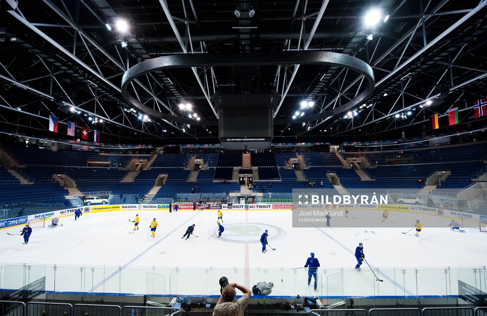 Det svenska laget tränar i Orange Arena