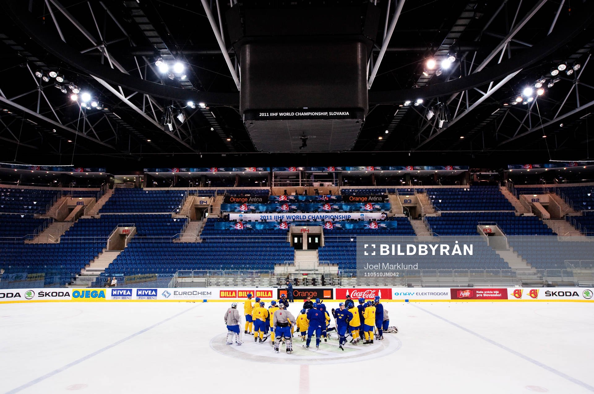 Det svenska laget tränar i Orange Arena