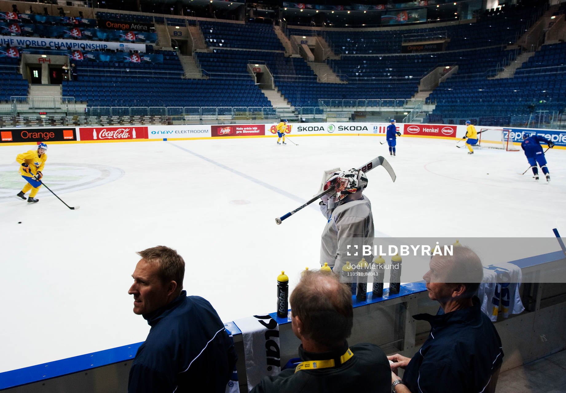 Det svenska laget tränar i Orange Arena