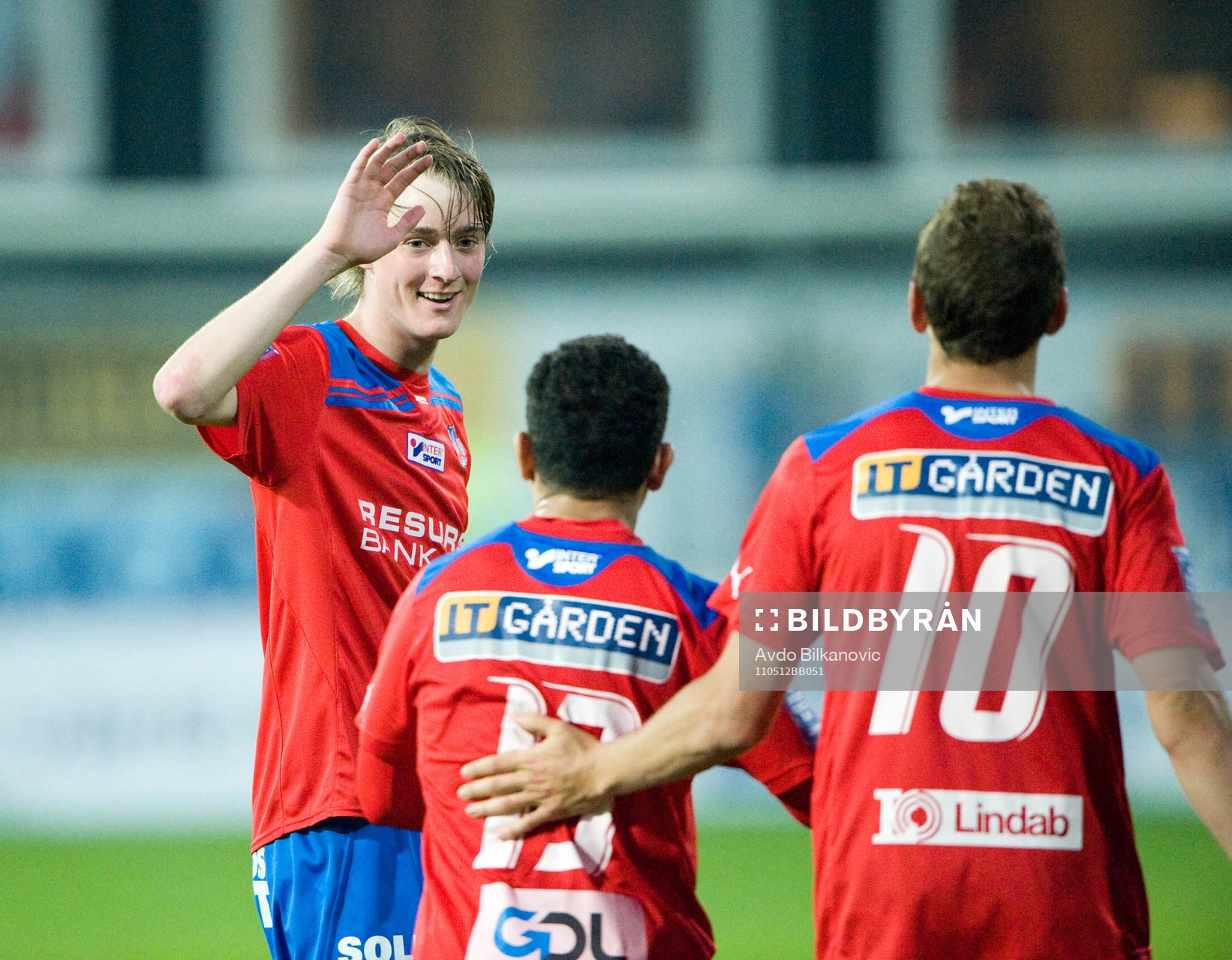  Rachid Bouaouzan, Rasmus Jönsson, Alexander Gerndt, jubel, Helsingborg
