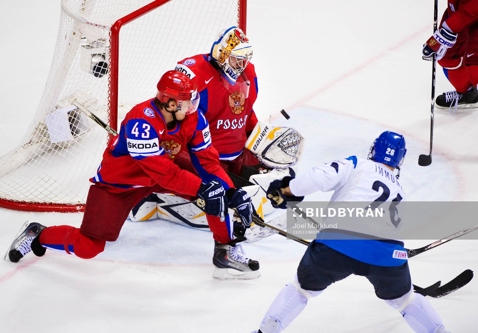 Jarkko Immonen, Finland, gör 3-0 bakom Konstantin Barulin,
