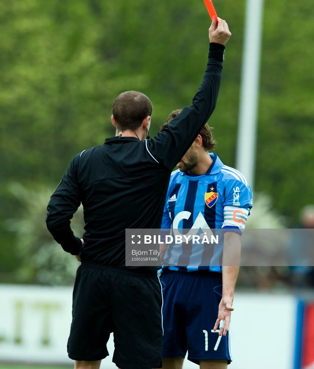 Joel Riddez, Djurgården får rött kort