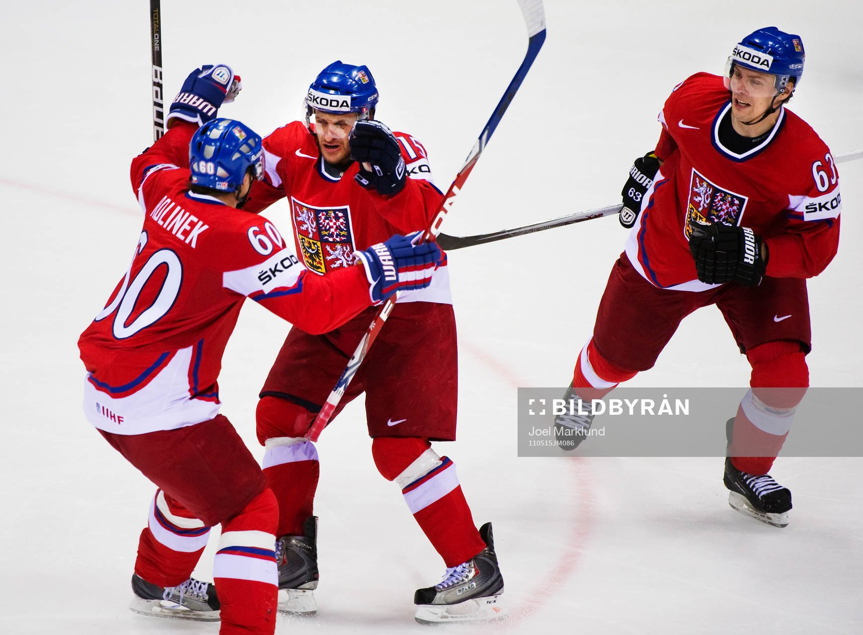 Tomas Rolinek, Jan Marek och Ondrej Nemec, Tjeckien, jubel