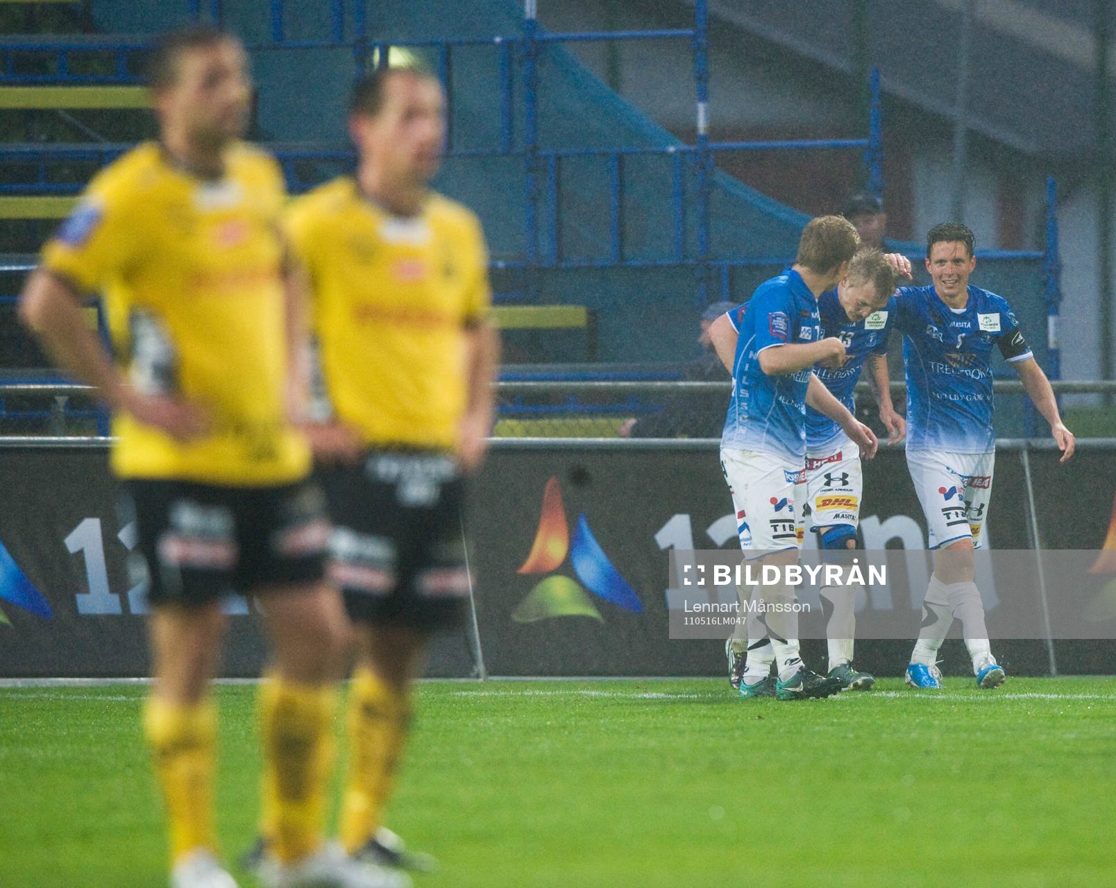 3-0 Kristian Haynes, Trelleborg, jubel, Anders Svensson,