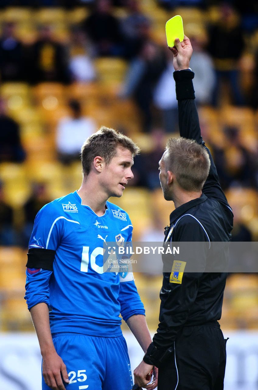 Richard Magyar, Halmstad, gult kort och straff för Elfsborg