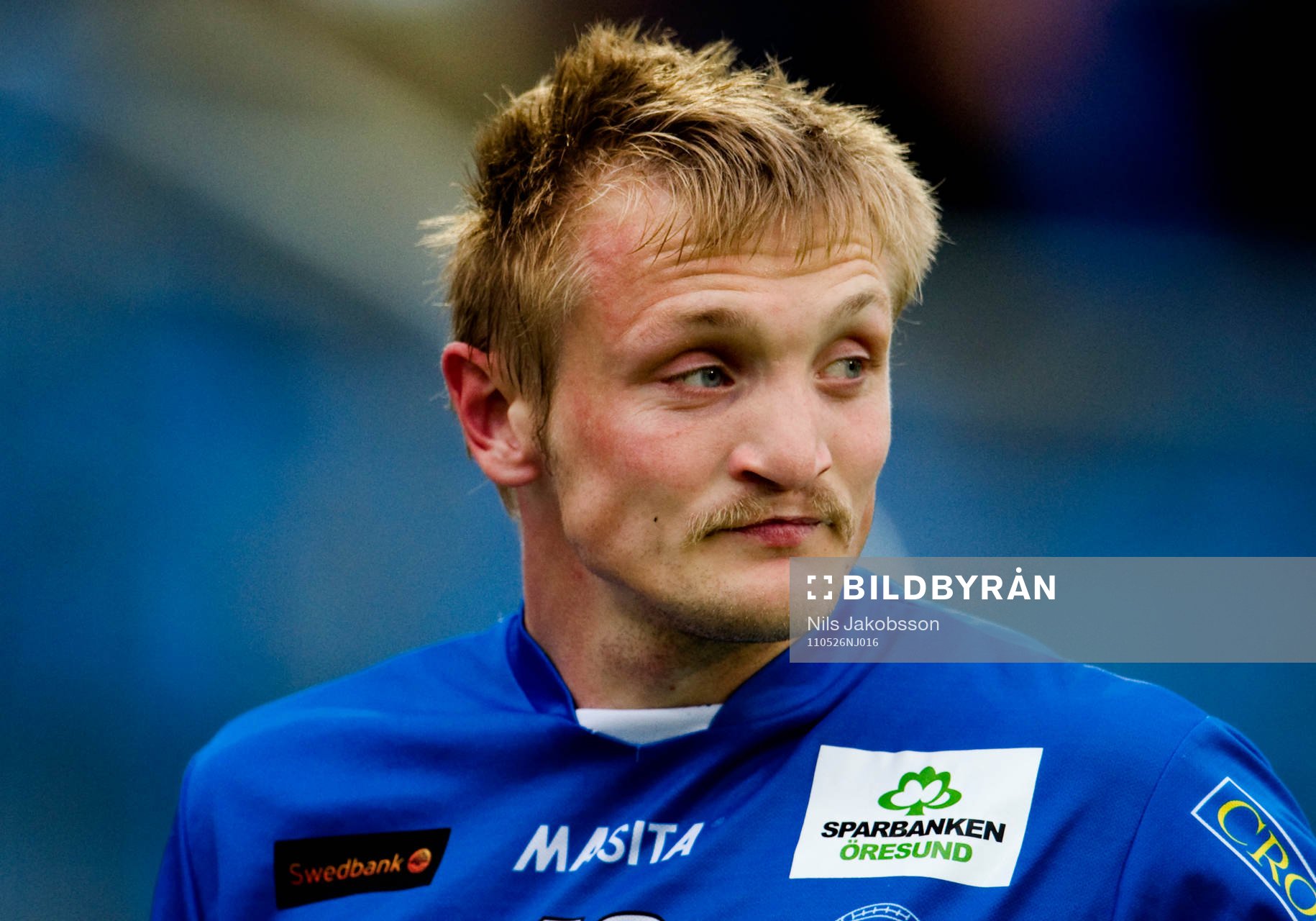 Fredrik Jensen, med en mustasch