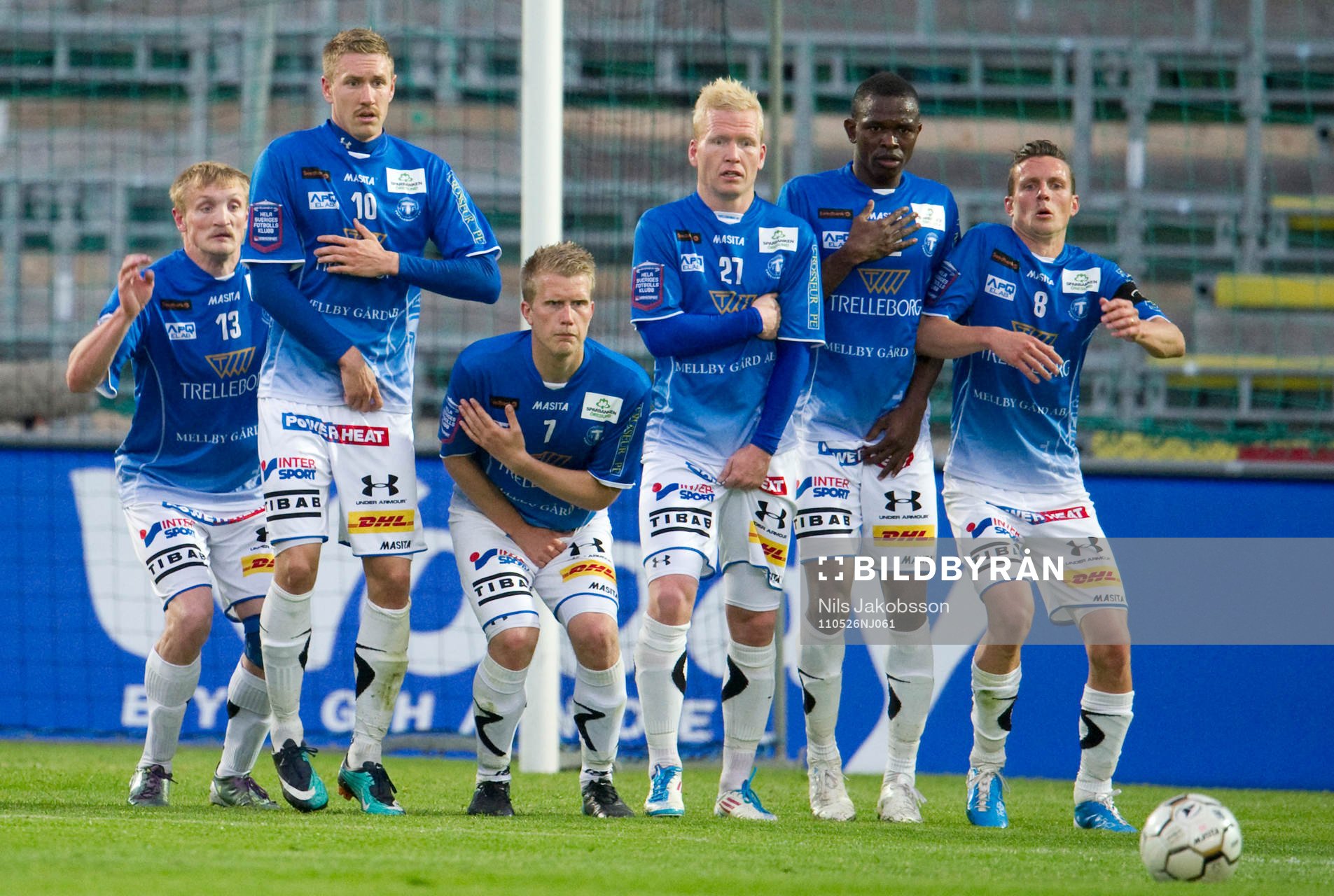  Fredrik Jensen, Marcus Pode, Joakim Nilssson, Mattias Adelstam, Ibrahim Koroma, Kristian Haynes, Trelleborg, mur.