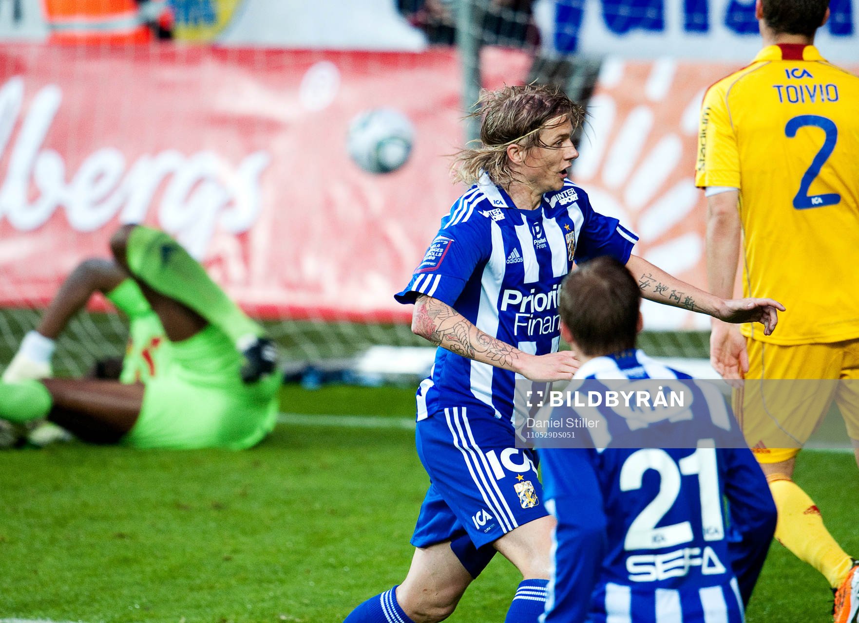Andreas Drugge, Göteborg, gör 1-0, jubel
