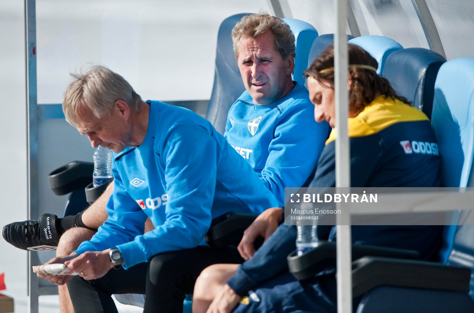 Erik Hamrén, förbundskapten pratar med Zlatan Ibrahimovic