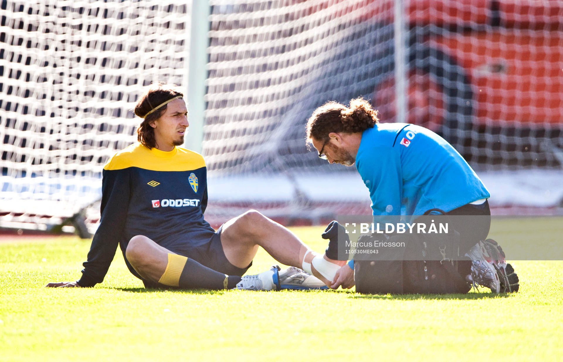Zlatan Ibrahimovic med lindad fot
