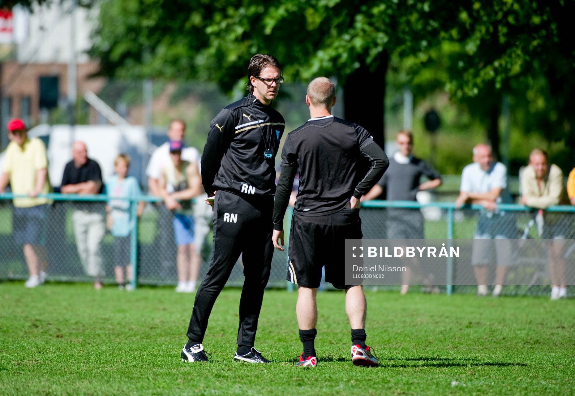 Rikard Norling, ny tränare, gör sin första träning med