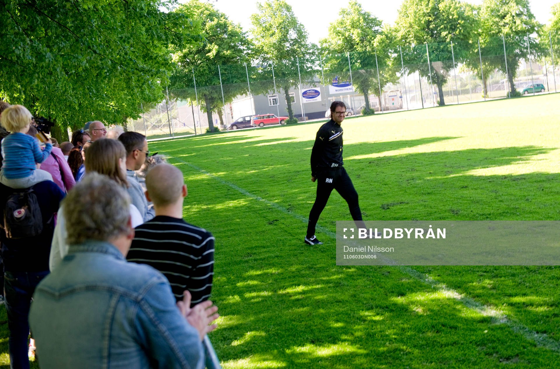 Rikard Norling, ny tränare, gör sin första träning med