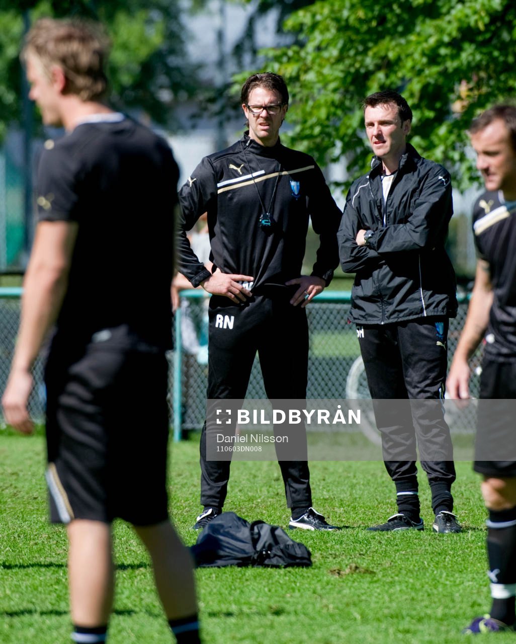 Rikard Norling, ny tränare, gör sin första träning med