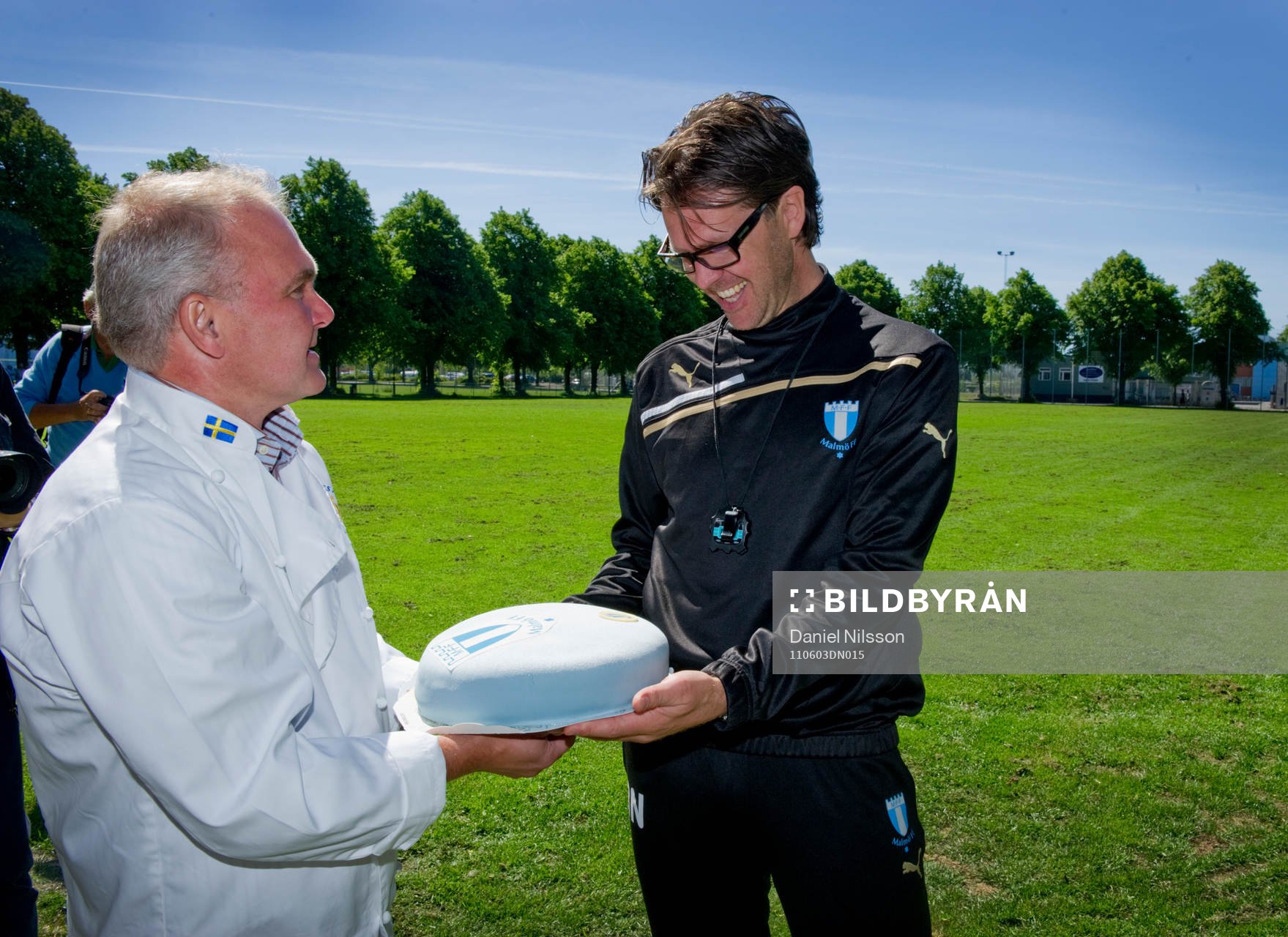Rikard Norling, ny tränare, gör sin första träning med