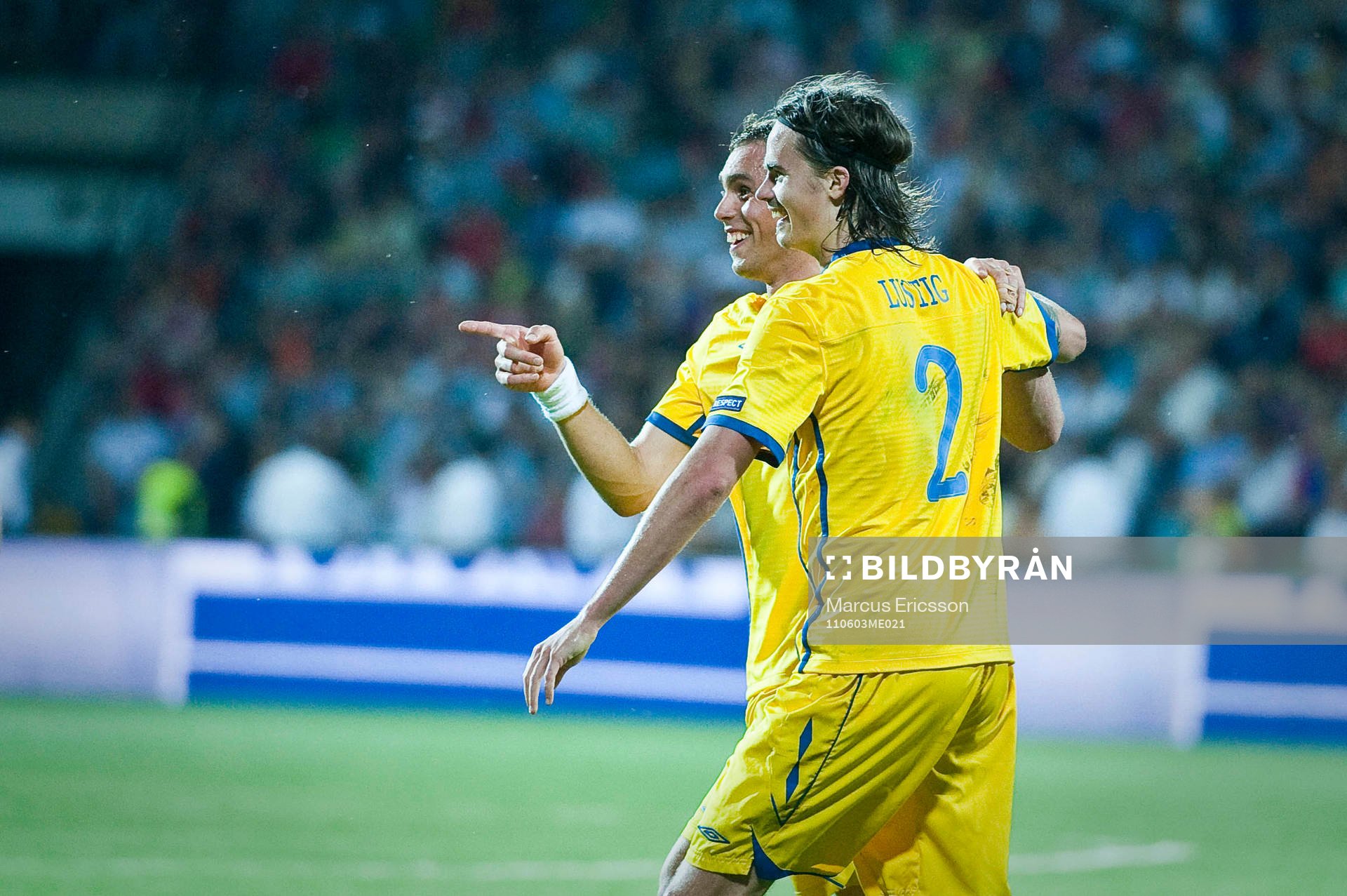 Johan Elmander och Mikael Lustig, jubel
