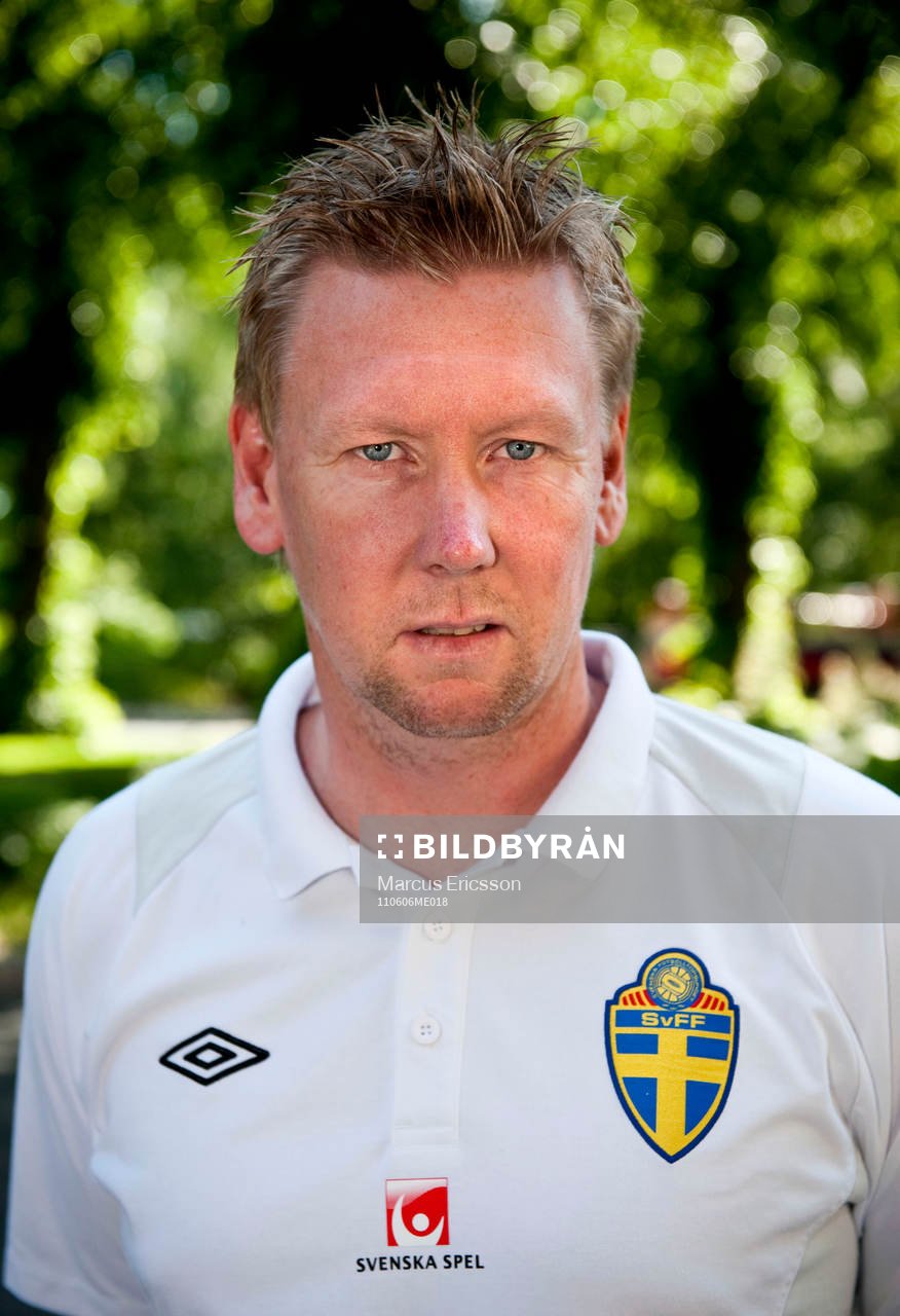 Fotboll, EM-kval, Sverige A, presskonferens