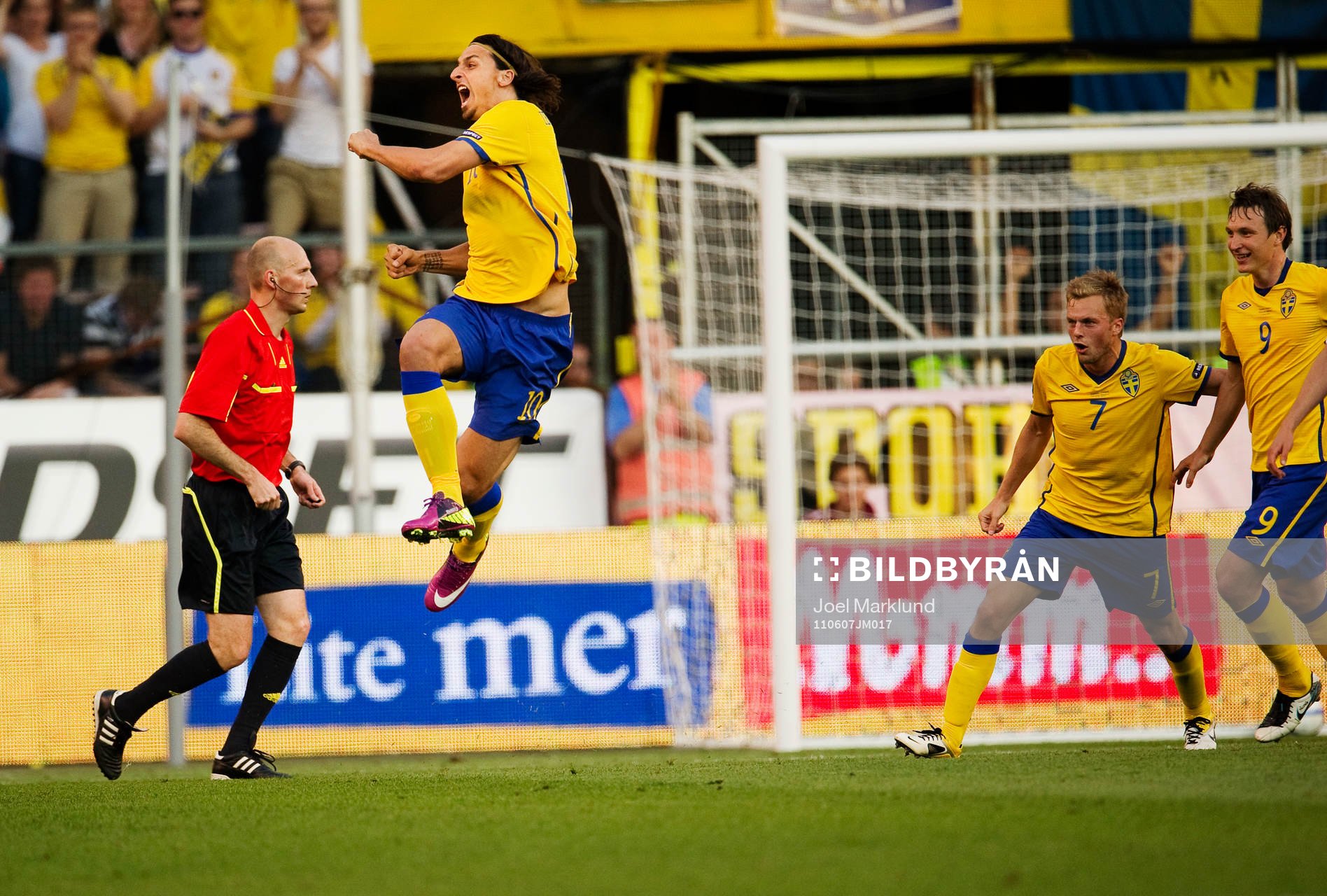  Zlatan Ibrahimovic, Sverige, jubel efter 2-0-målet.
