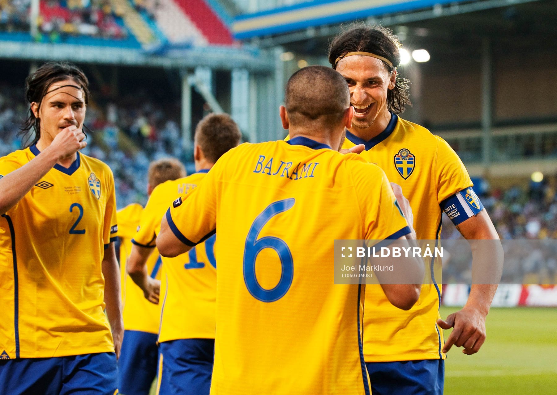 Mikael Lustig, Emir Bajrami och Zlatan Ibrahimovic, Sverige