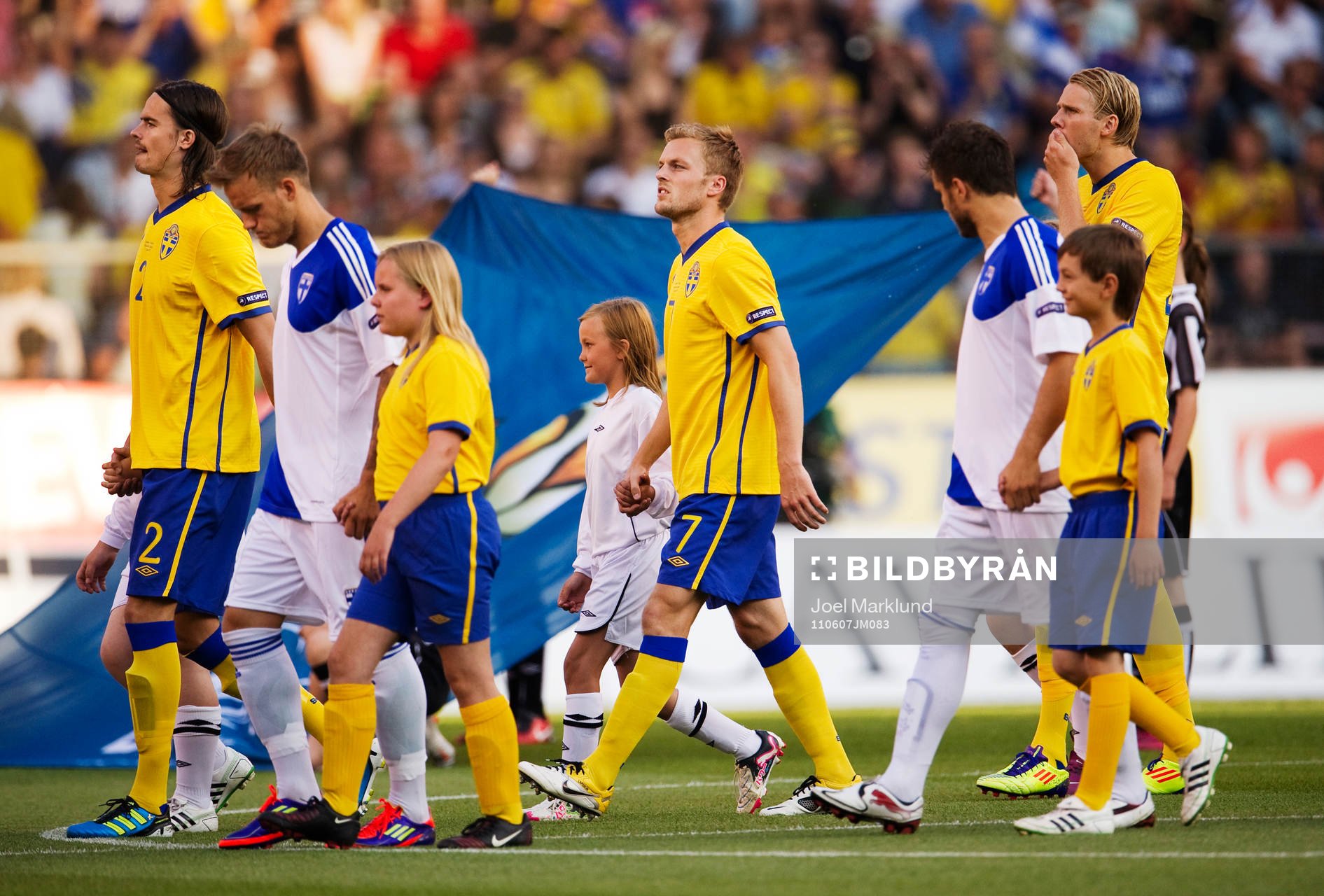 Mikael Lustig, Sebastian Larsson och Ola Toivonen, Sverige,
