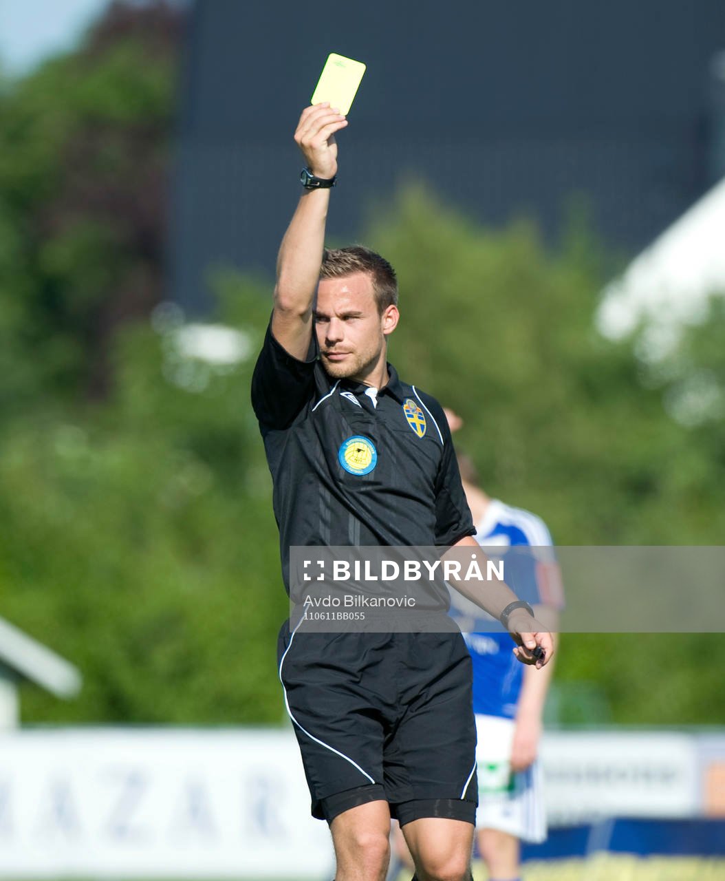Kristoffer Karlsson, domare, gult kort, varning