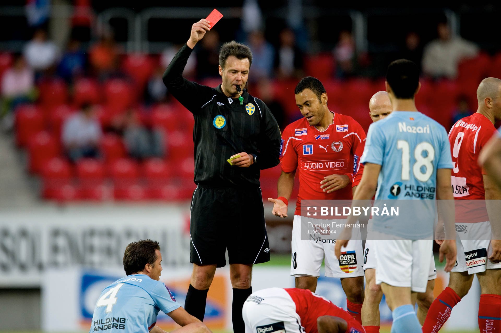 Daniel Andersson, Malmö, Martin Ingvarsson, domare, rött