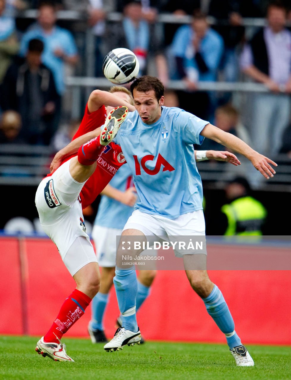 Miljan Mutavdzic, Malmö FF får nästan en sko i ansiktet