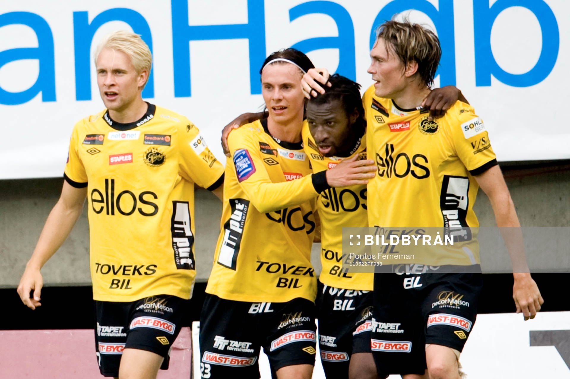 Johan Larsson, Niklas Hult, Amdou Jawo, Lasse Nilsson, jubel