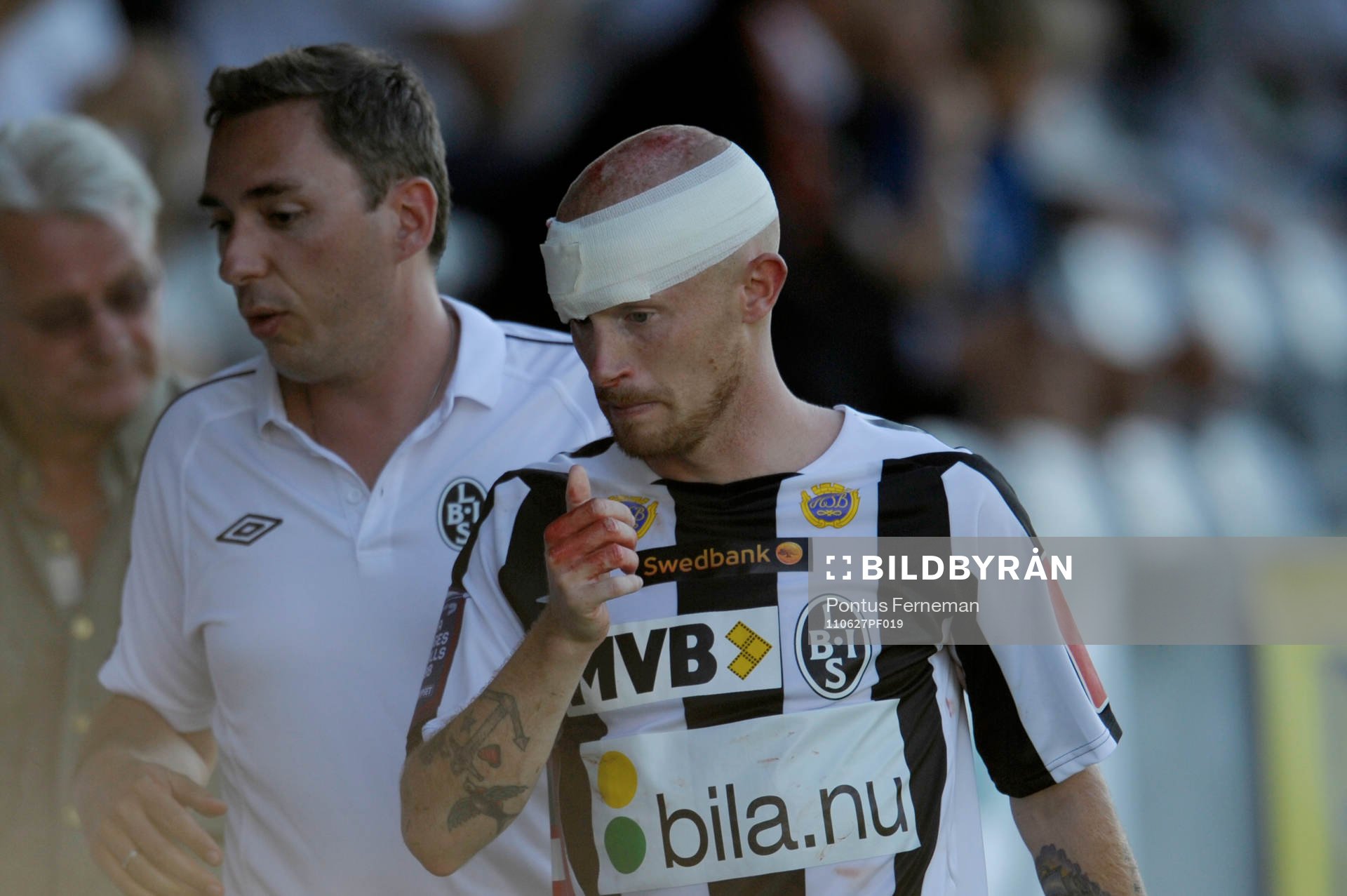 Max Mölder, Landskrona, skada, bandage, blod