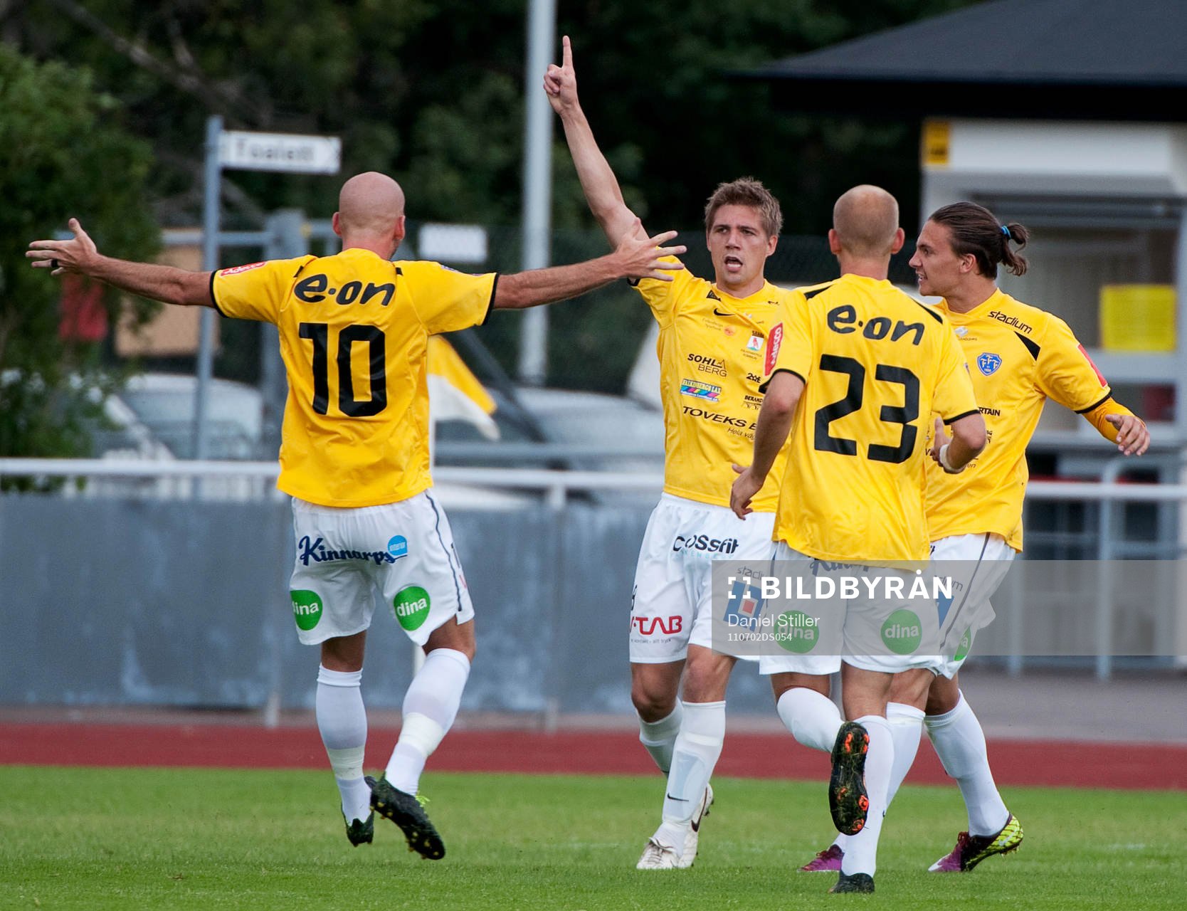 Mikael Boman, Falkenberg, gör 1-0, jubel