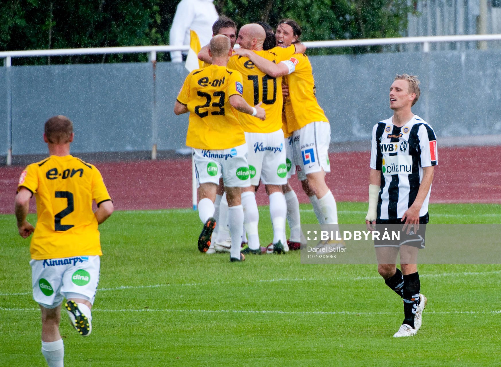 David Svensson, Falkenberg, gör 3-0, jubel, Thomas Raun,