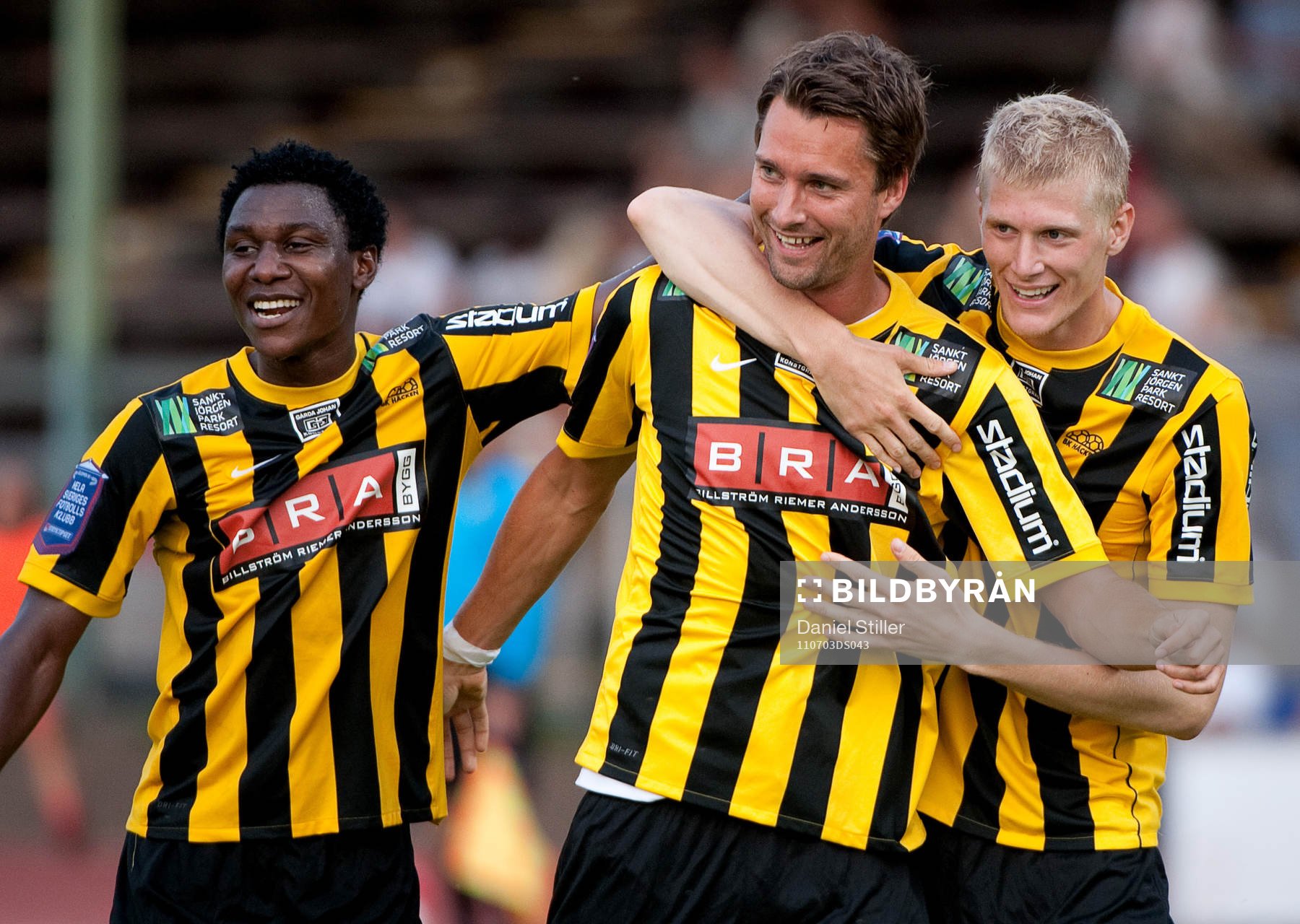 Peter Nyström, Häcken, gör 6-0, jubel Dominic Chatto,