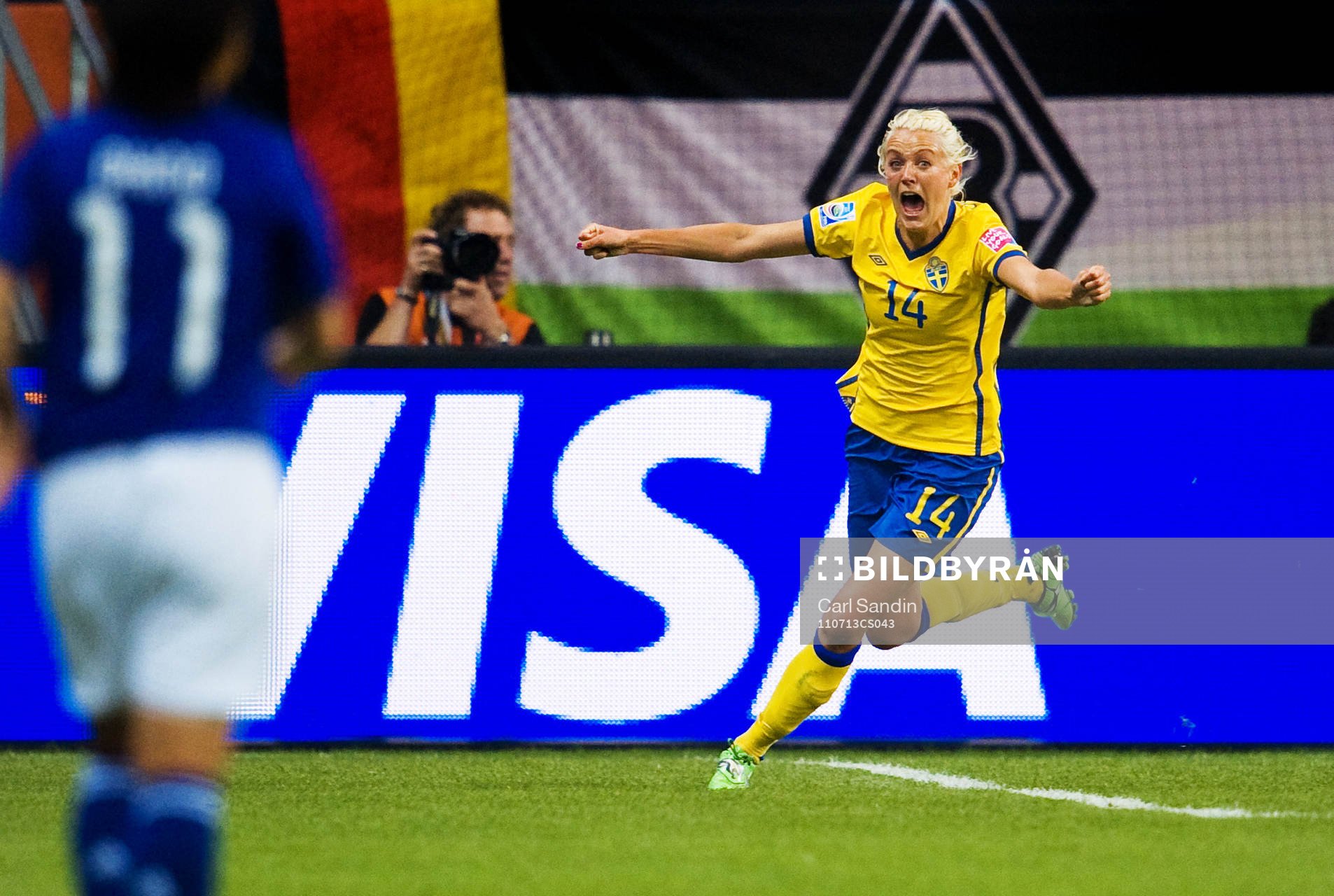 Josefine Öqvist, Sverige, jubel, 1-0