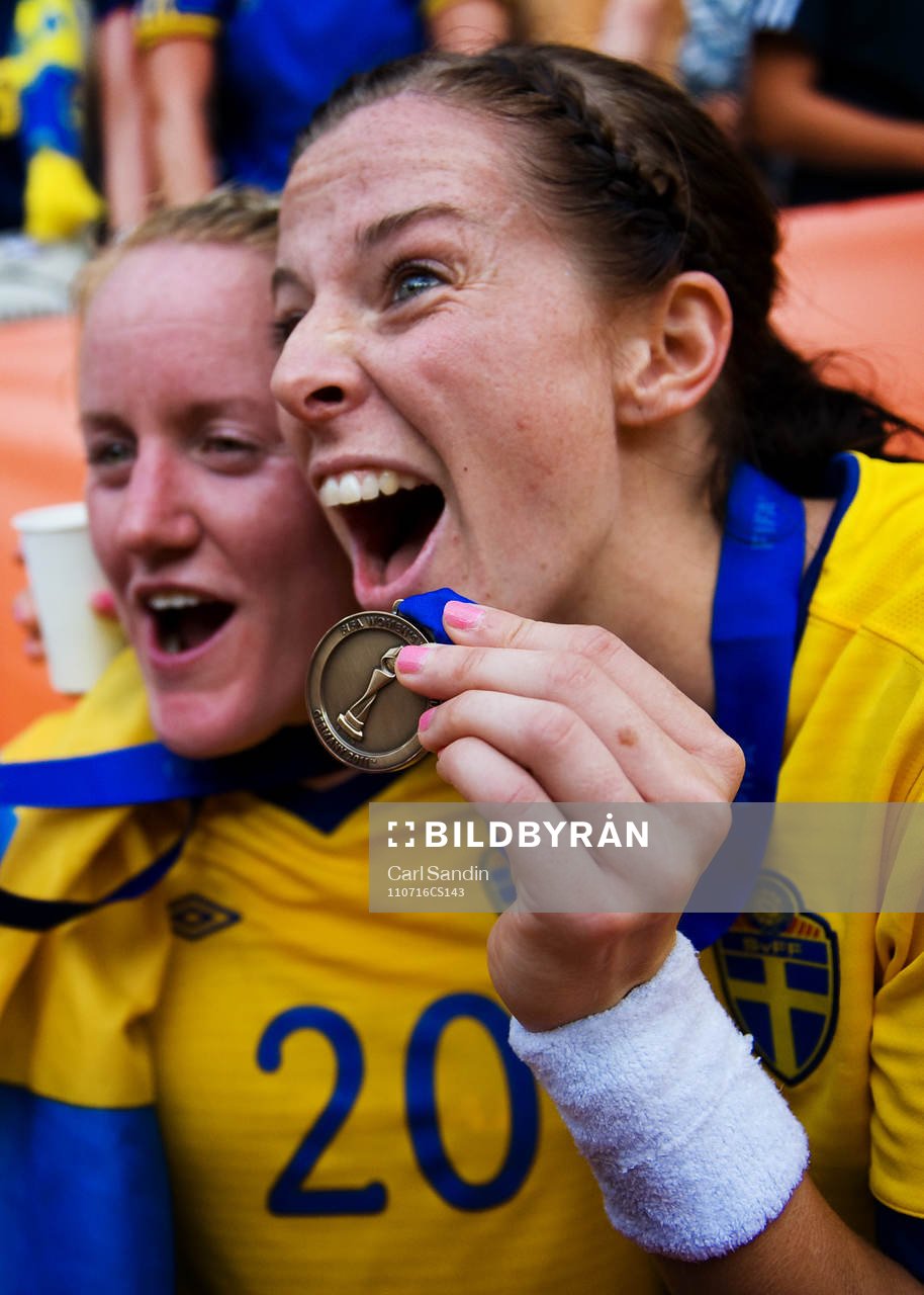 Lotta Schelin, Sverige, jubel, glädje, VM-Brons, brons,