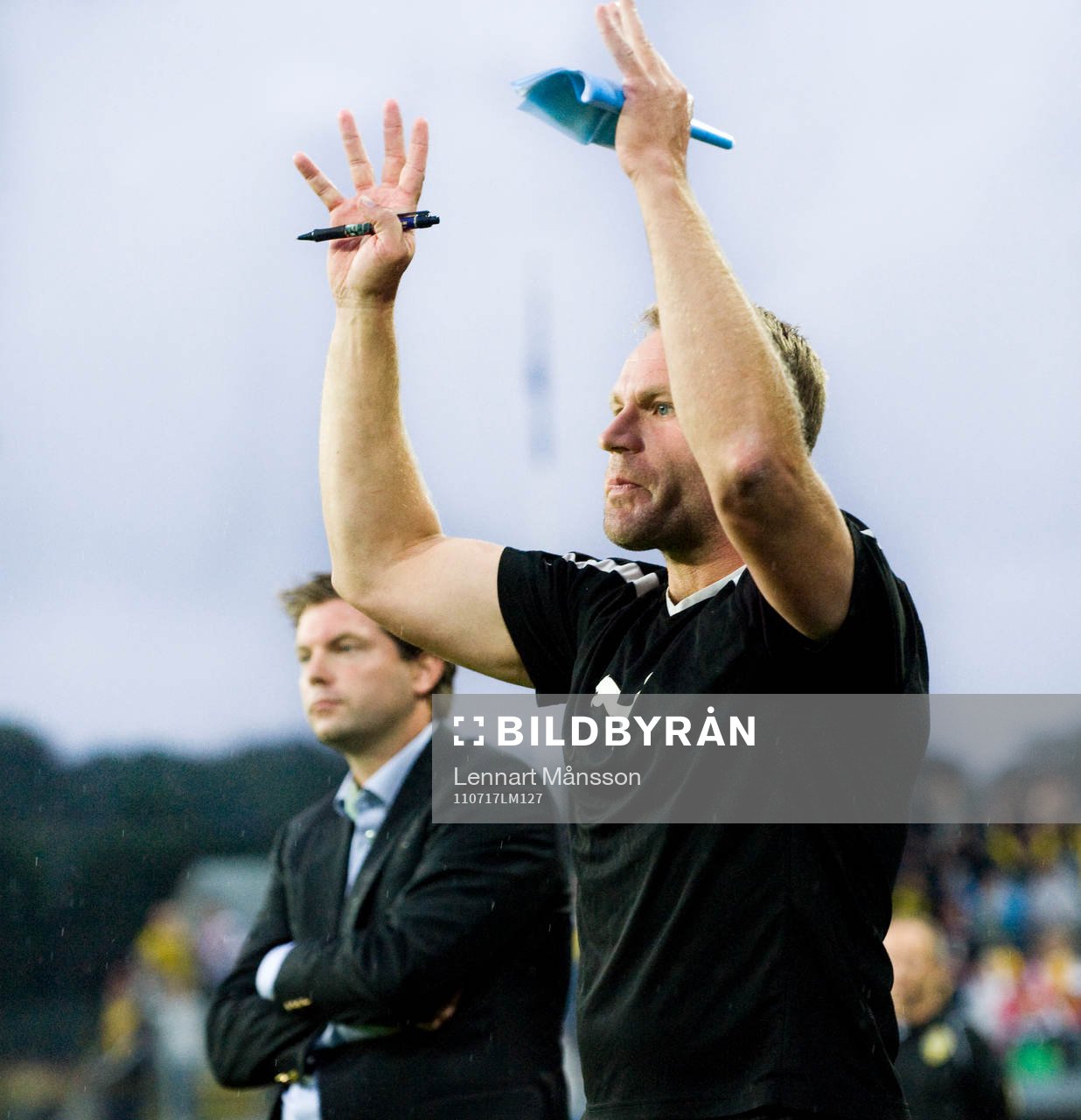 Jens Gustafsson och Torbjörn Arvidsson, tränare, Halmstad