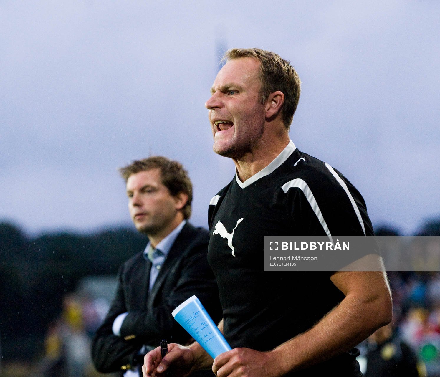 Jens Gustafsson och Torbjörn Arvidsson, tränare, Halmstad