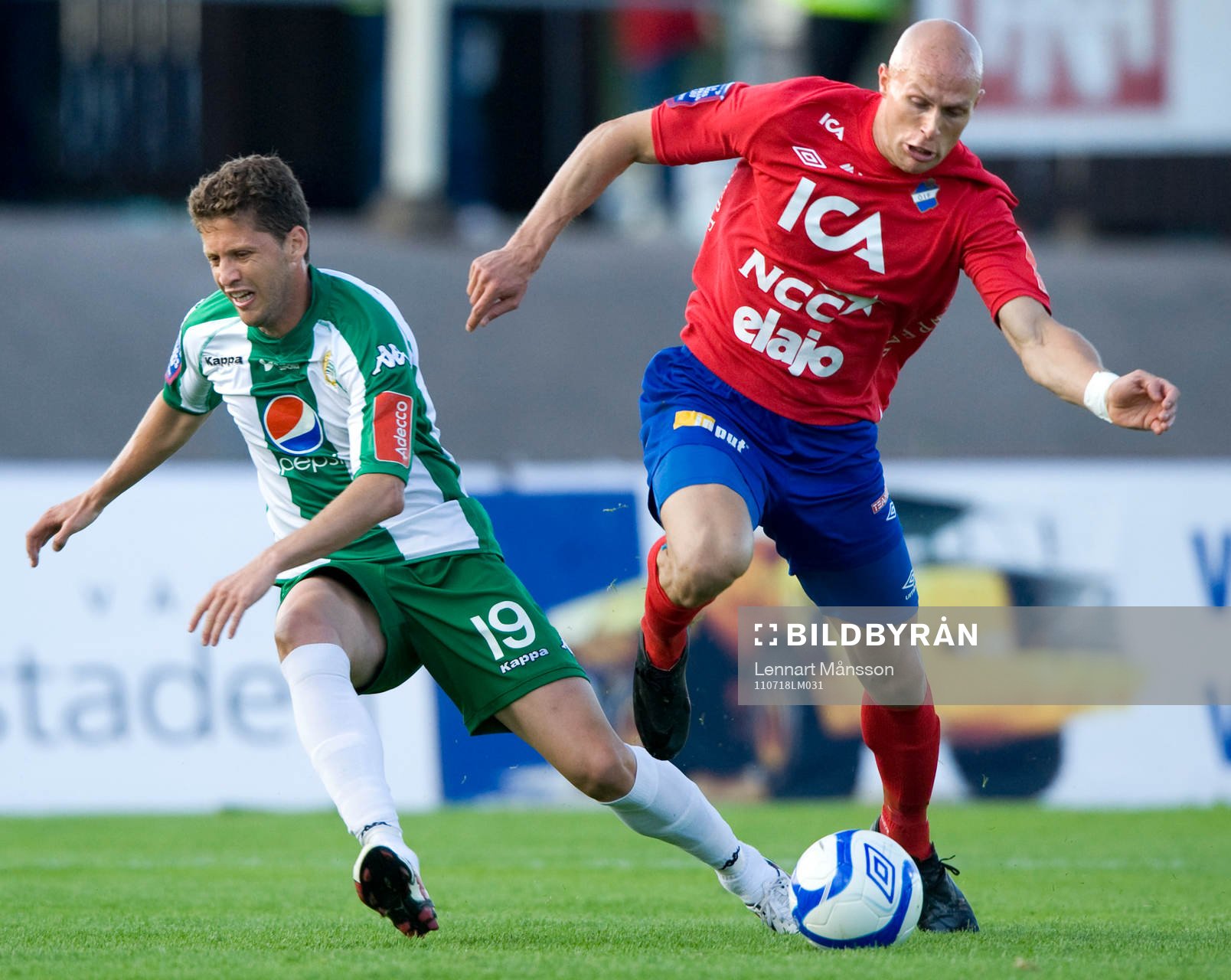 Paulinho Guara, Hammarby, trycker till Freddy Borg, Öster