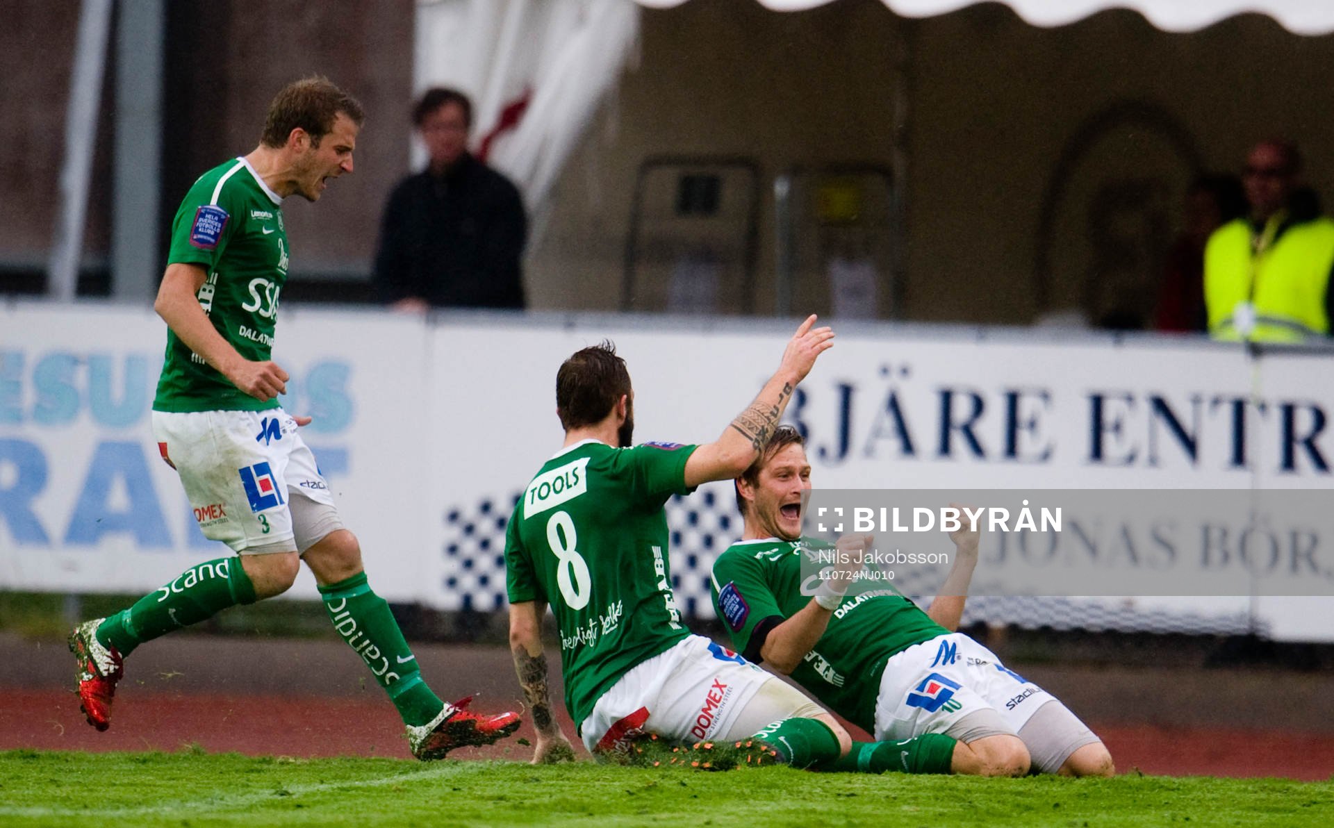 Tobias Johansson, Daniel Åkervall, Brage, jubel vid 1-0