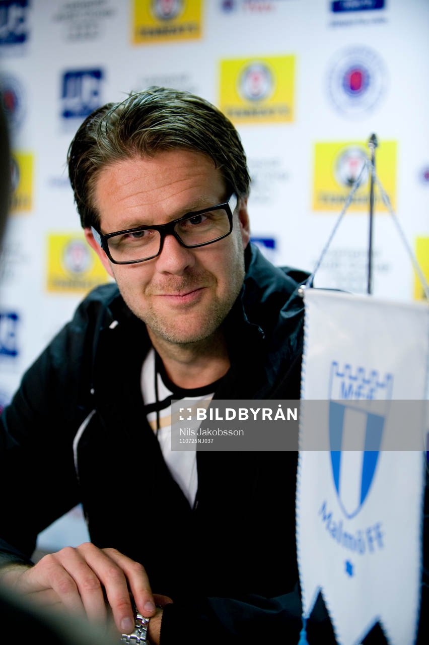 Fotboll, kval till Champions League, Malmö FF i Glasgow,