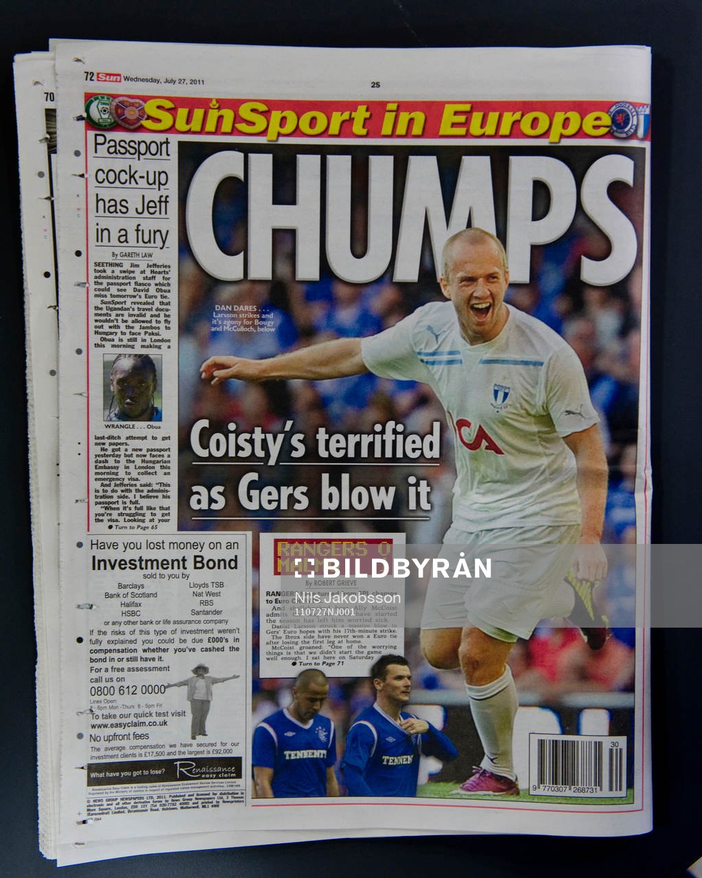 Fotboll, kval till Champions League, Glasgow Rangers har