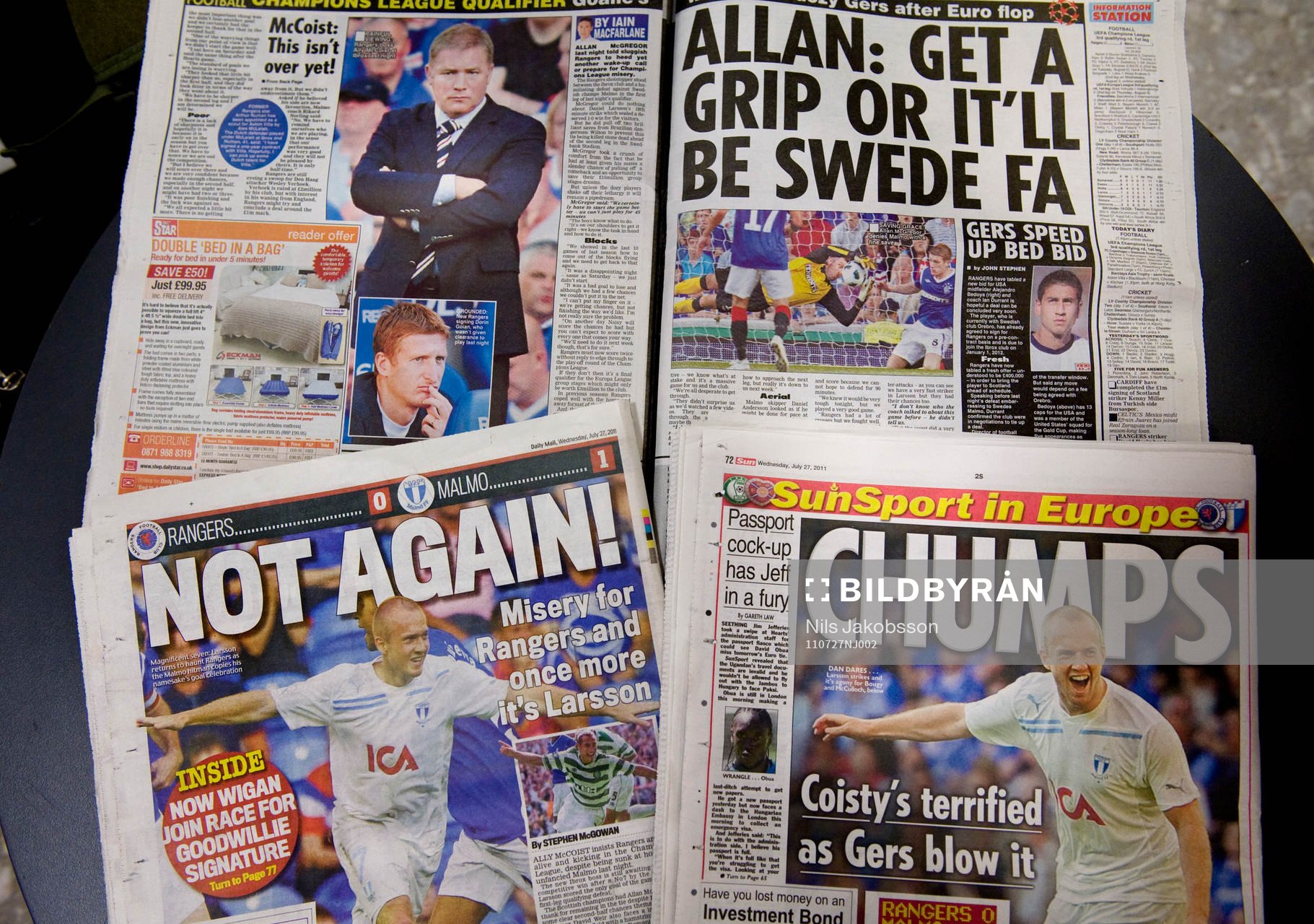 Fotboll, kval till Champions League, Glasgow Rangers har