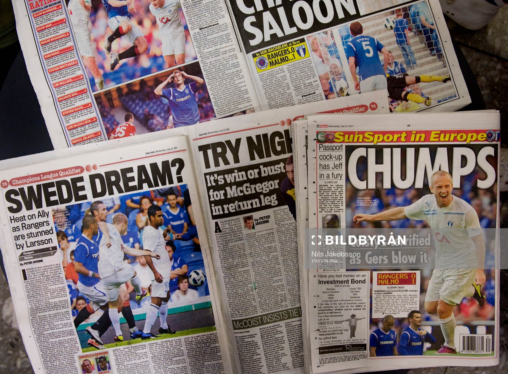 Fotboll, kval till Champions League, Glasgow Rangers har