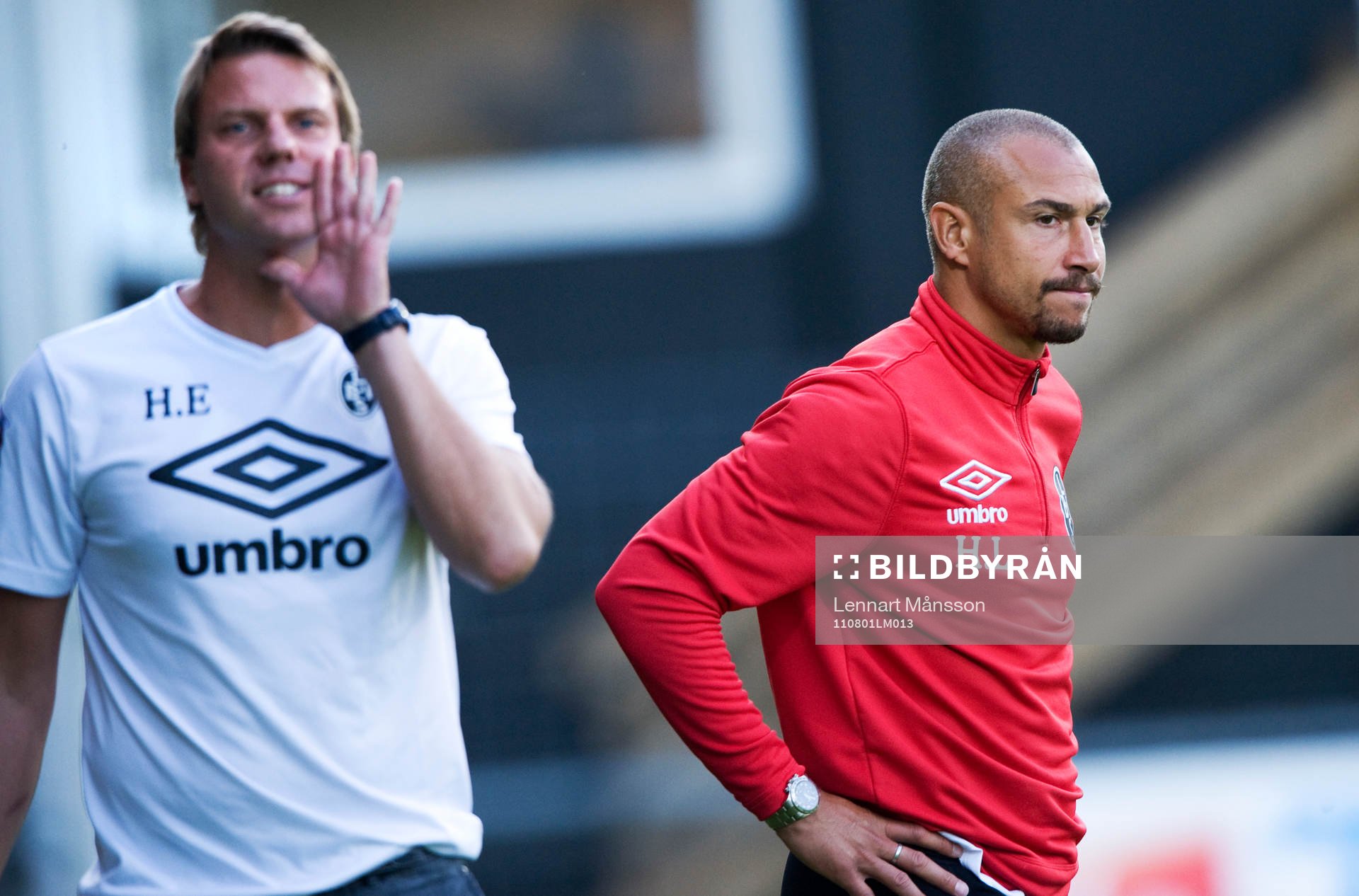 Hans Eklund och Henrik Larsson, tränare, Landskrona